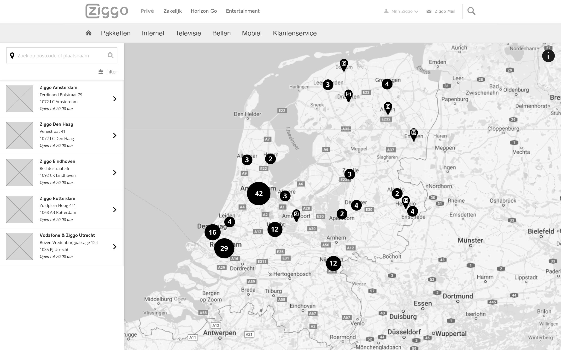 Default state of the store locator